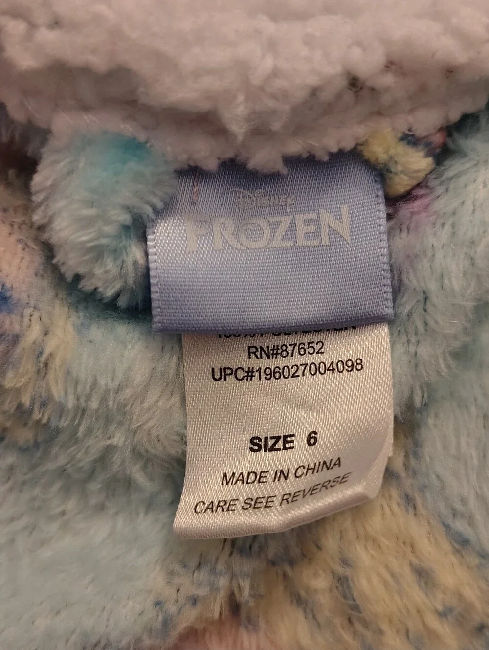 Disney Frozen Pastel Plush Robe in Light Blue and Cream
